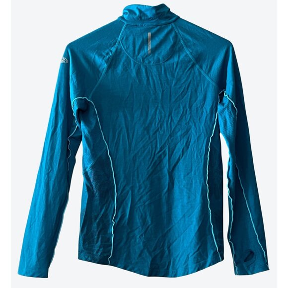 Icebreaker GT Women's XS Long Sleeve 1/4 Zip Teal Wool Blend Top - Picture 3 of 5